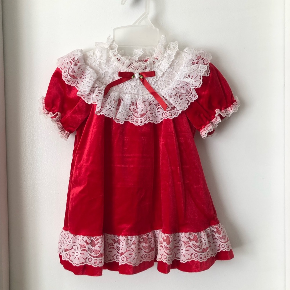 Vintage Red Velvet Dress